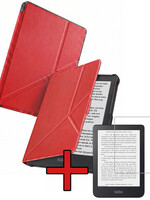 BTH BTH Kobo Clara HD Hoesje Trifold Met Screenprotector - Rood