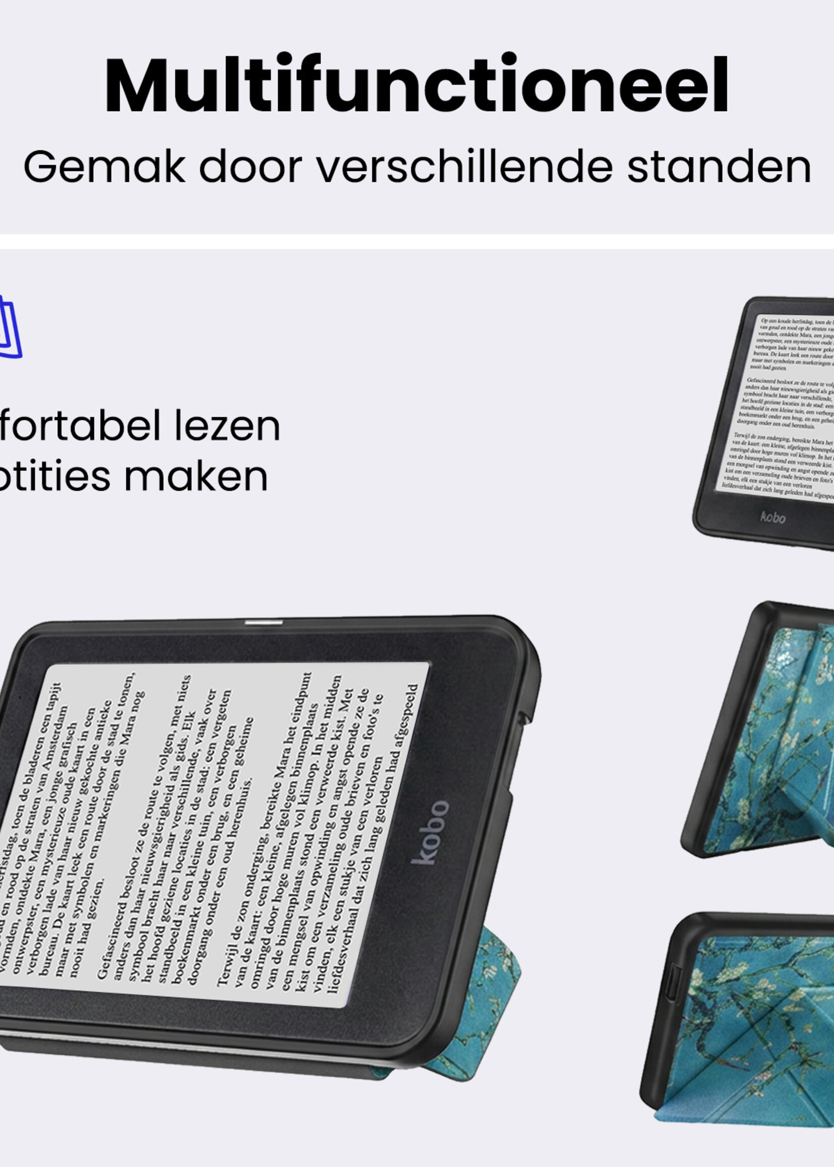 BTH BTH Kobo Nia Hoesje Trifold - Bloesem
