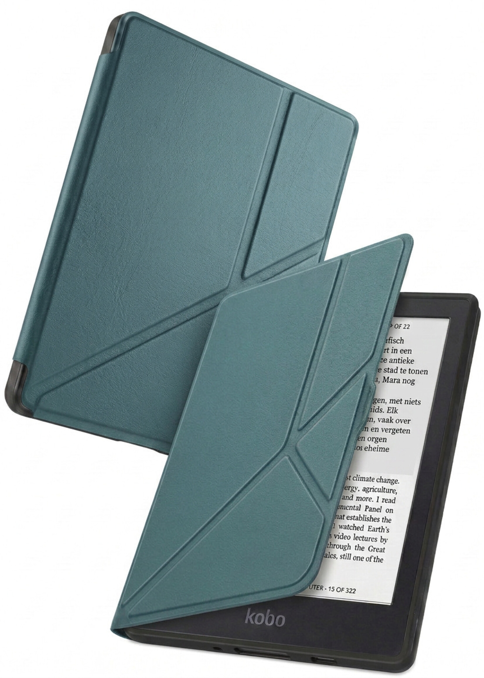 BTH BTH Kobo Nia Hoesje Trifold - Donkergroen