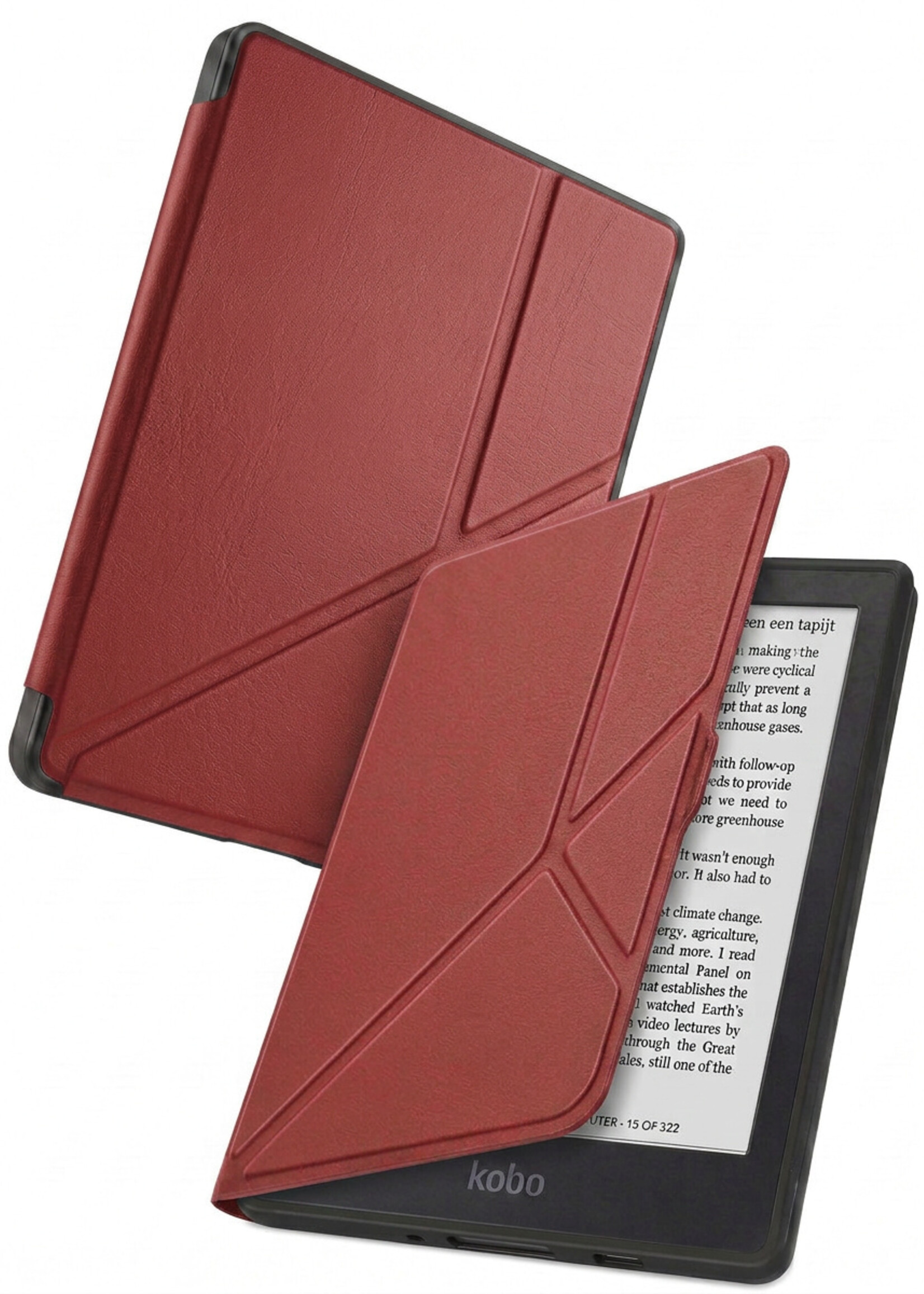BTH BTH Kobo Nia Hoesje Trifold - Donkerrood