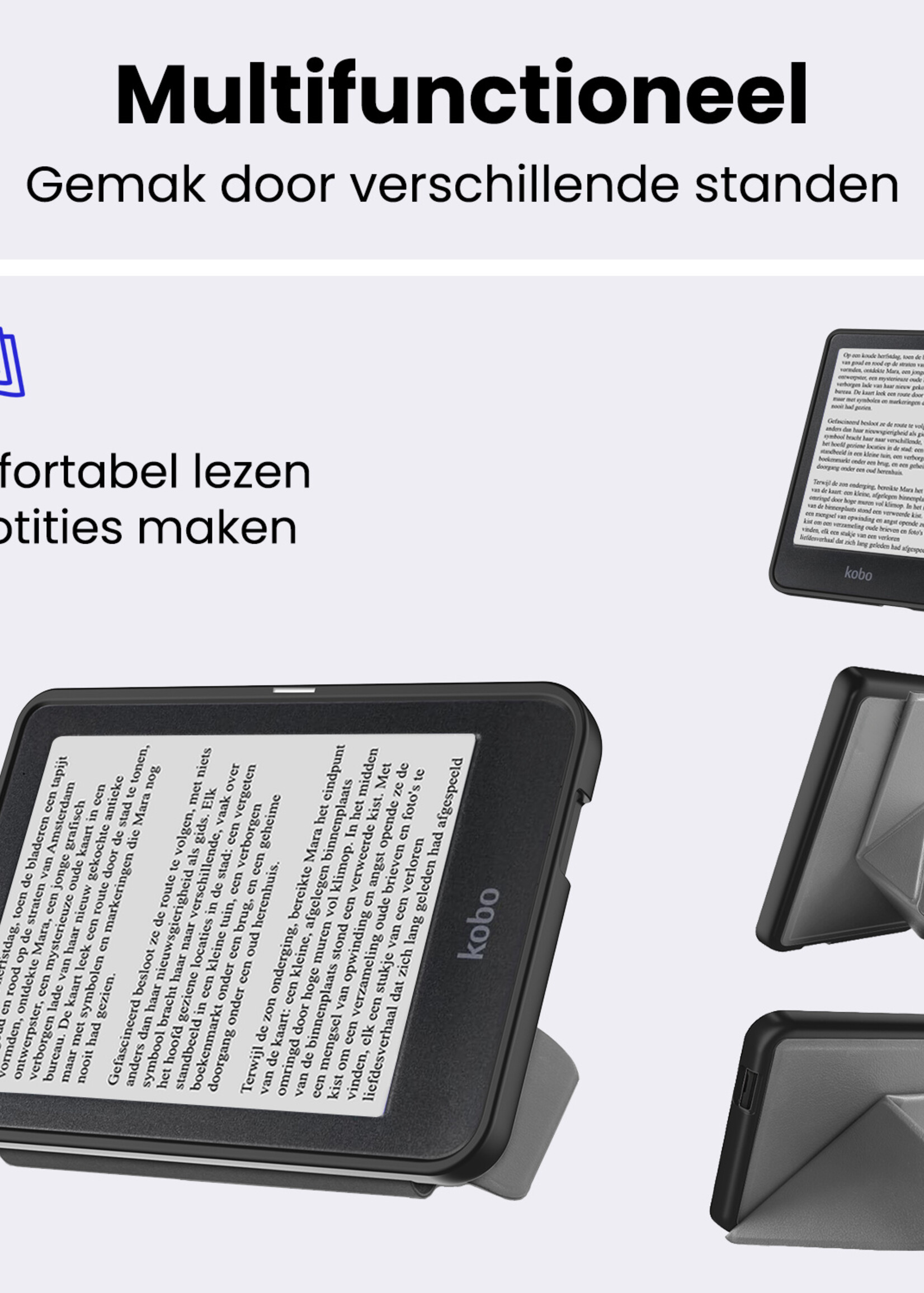 BTH BTH Kobo Nia Hoesje Trifold - Grijs