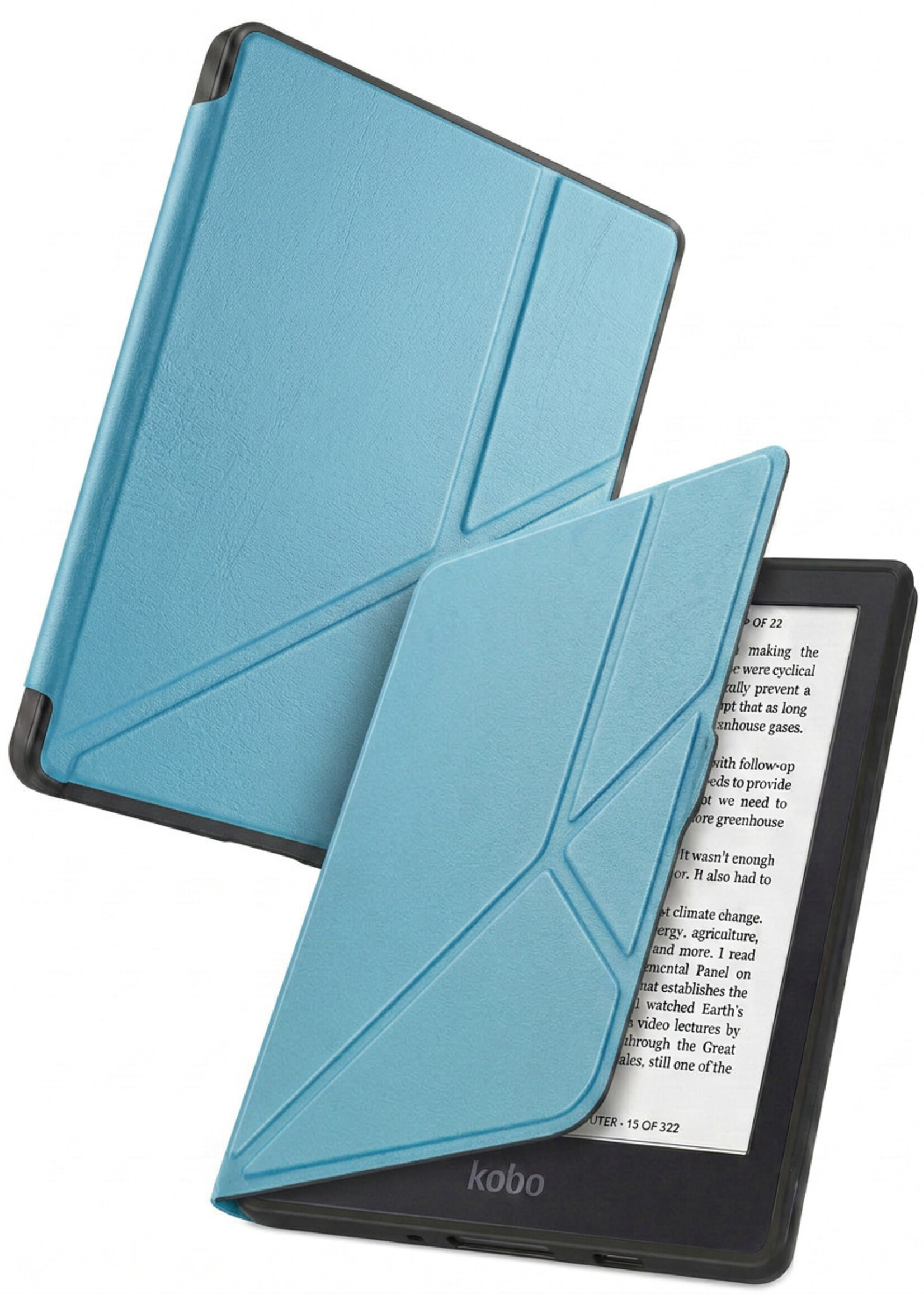 BTH BTH Kobo Nia Hoesje Trifold - Lichtblauw