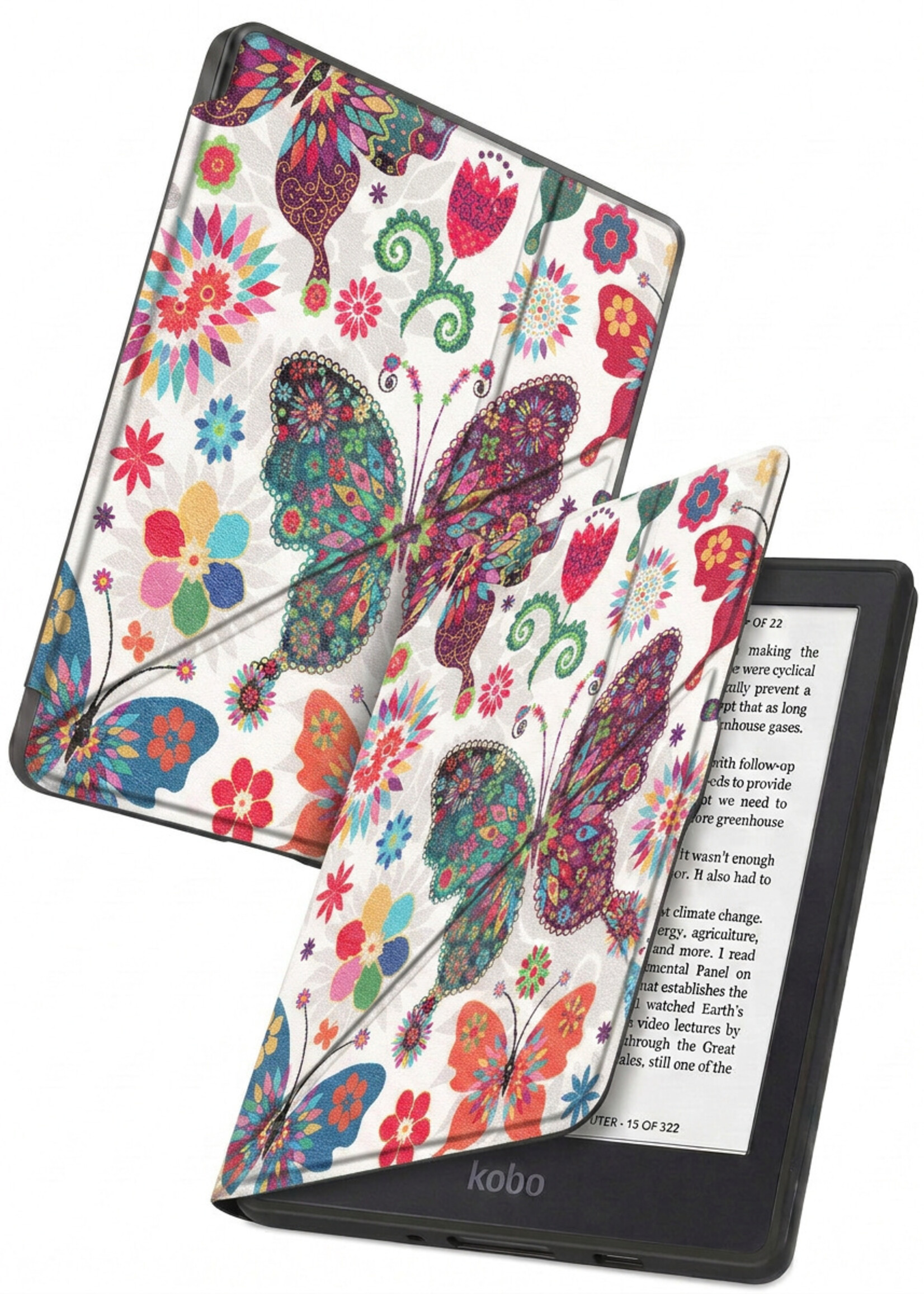 BTH BTH Kobo Nia Hoesje Trifold - Vlinder