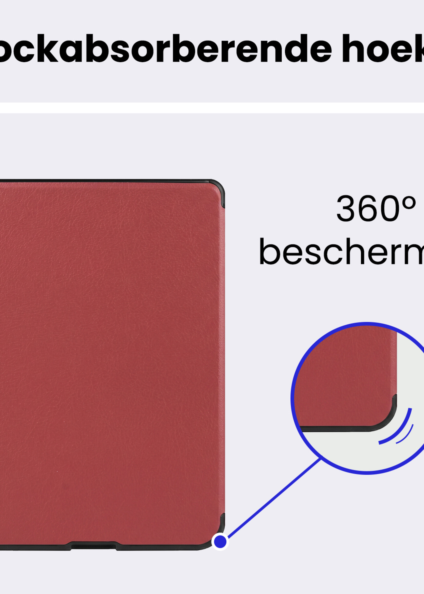 BTH BTH Kobo Nia Hoesje Trifold Met Screenprotector - Donkerrood