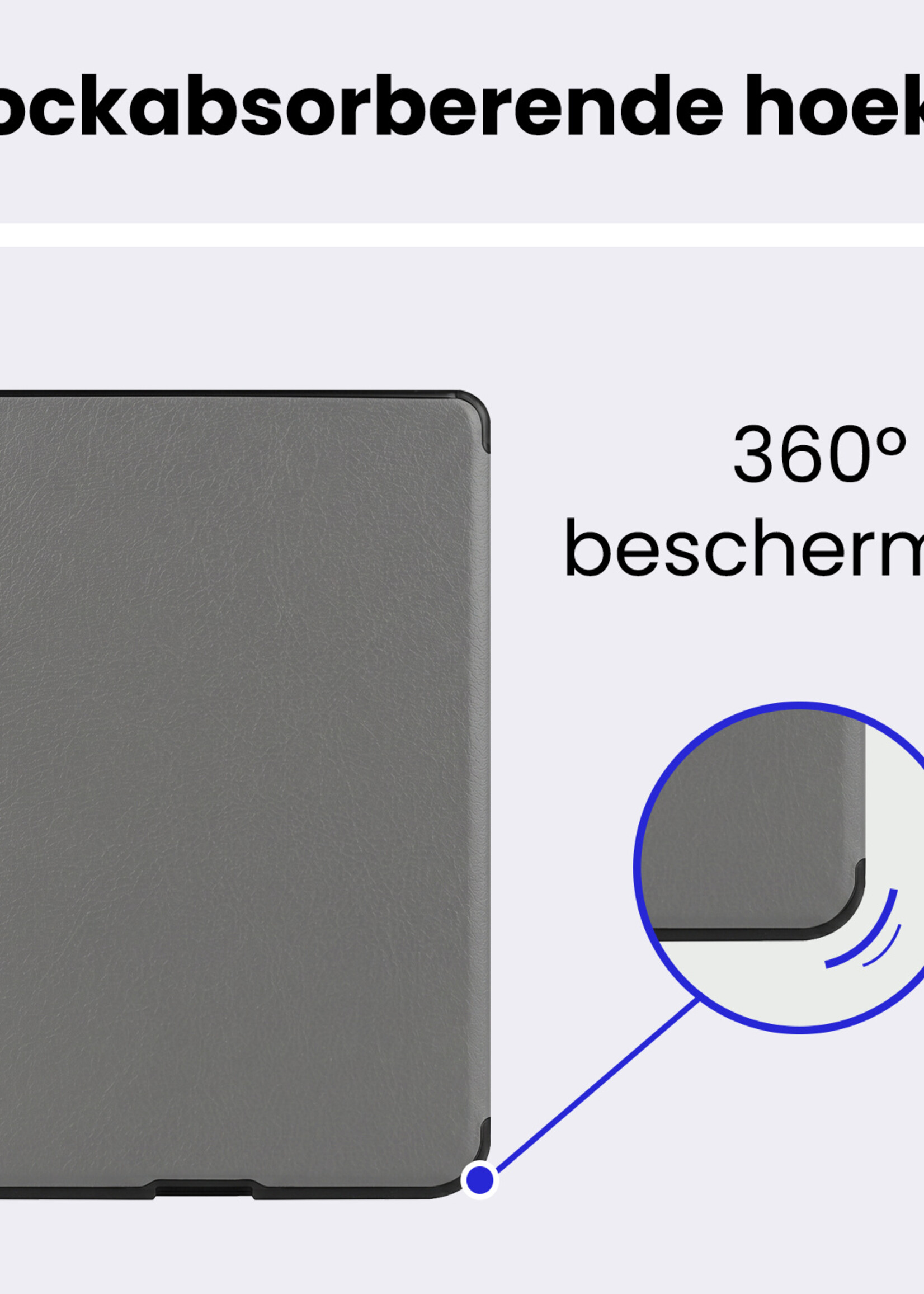 BTH BTH Kobo Nia Hoesje Trifold Met Screenprotector - Grijs