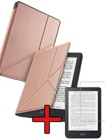 BTH BTH Kobo Nia Hoesje Trifold Met Screenprotector - Rose Goud