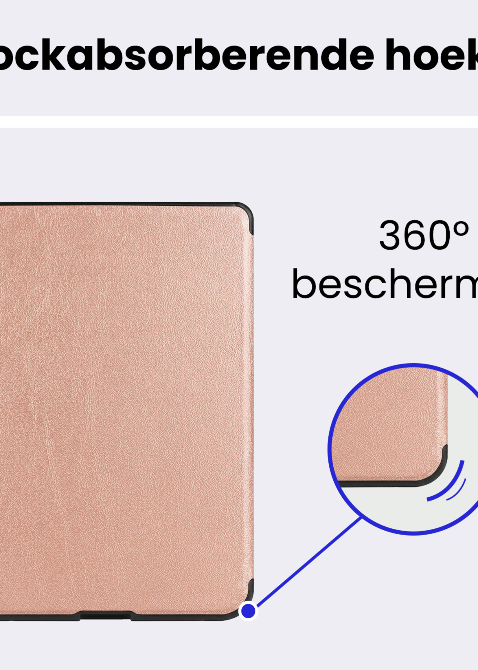 BTH BTH Kobo Nia Hoesje Trifold Met Screenprotector - Rose Goud
