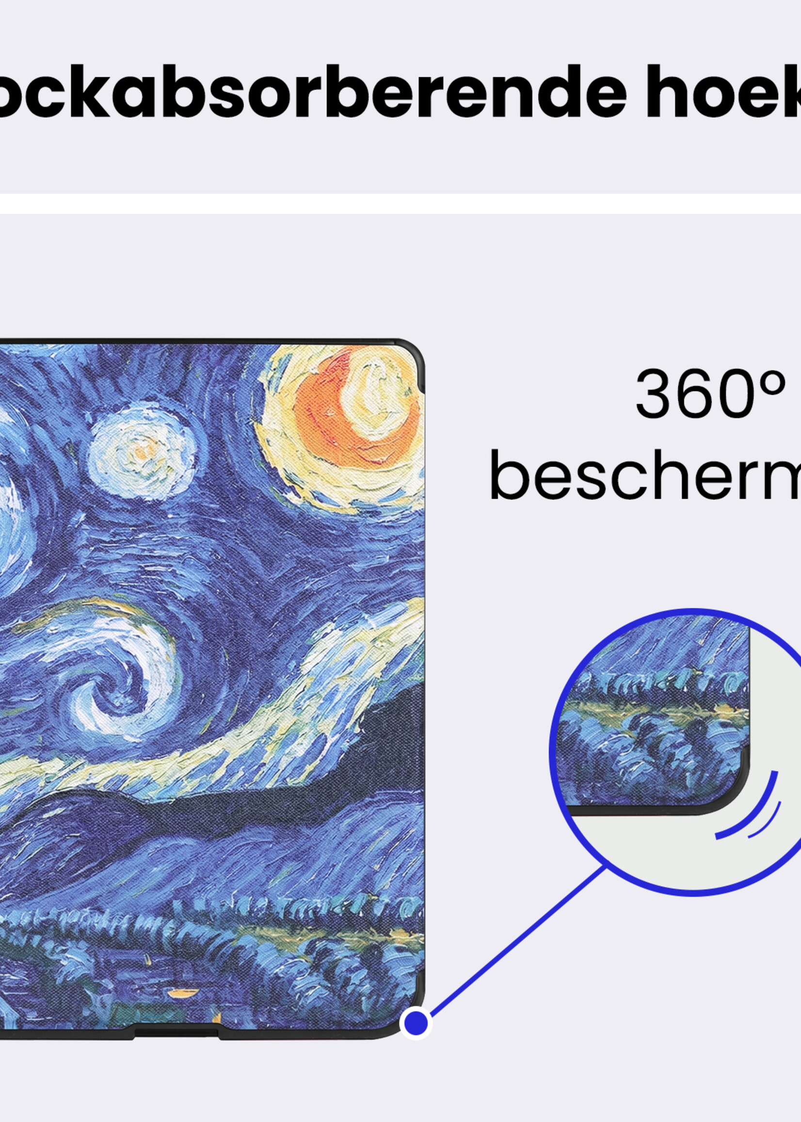 BTH BTH Kobo Nia Hoesje Trifold Met Screenprotector - Sterrenhemel