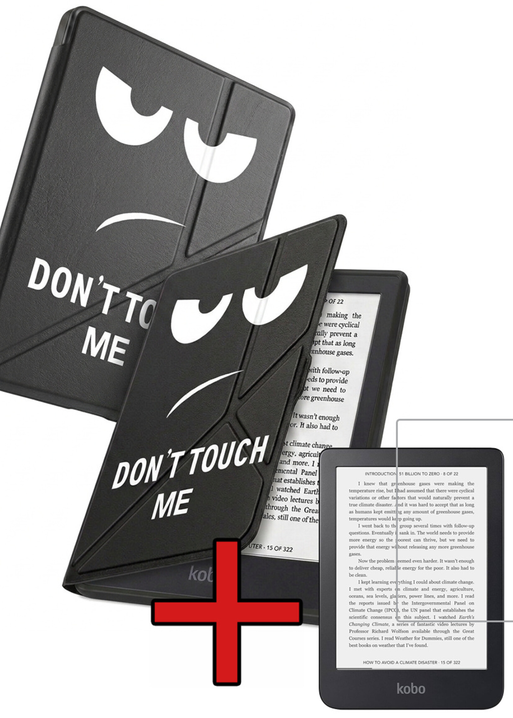 BTH BTH Kobo Nia Hoesje Trifold Met Screenprotector - Don't Touch Me