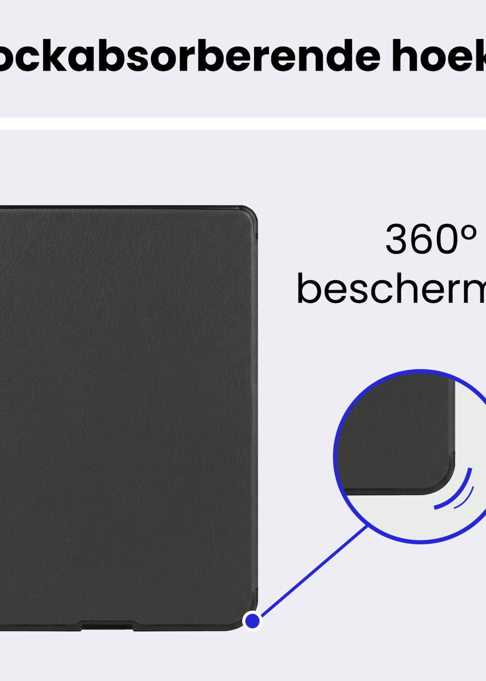 BTH BTH Kobo Nia Hoesje Trifold Met Screenprotector - Zwart