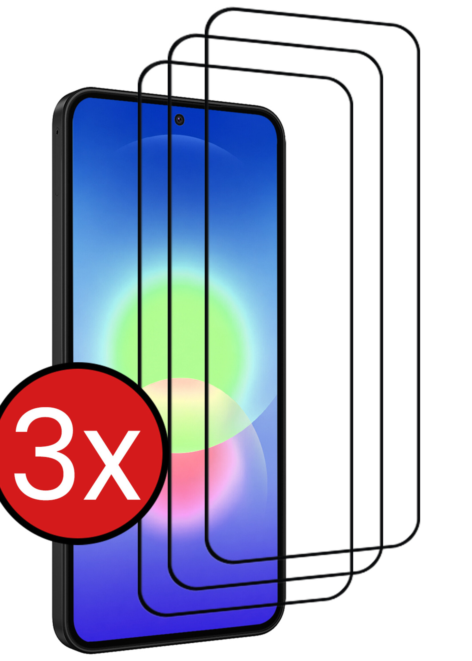 BTH BTH Samsung Galaxy A27 Screenprotector Glas Full Cover - 3 PACK