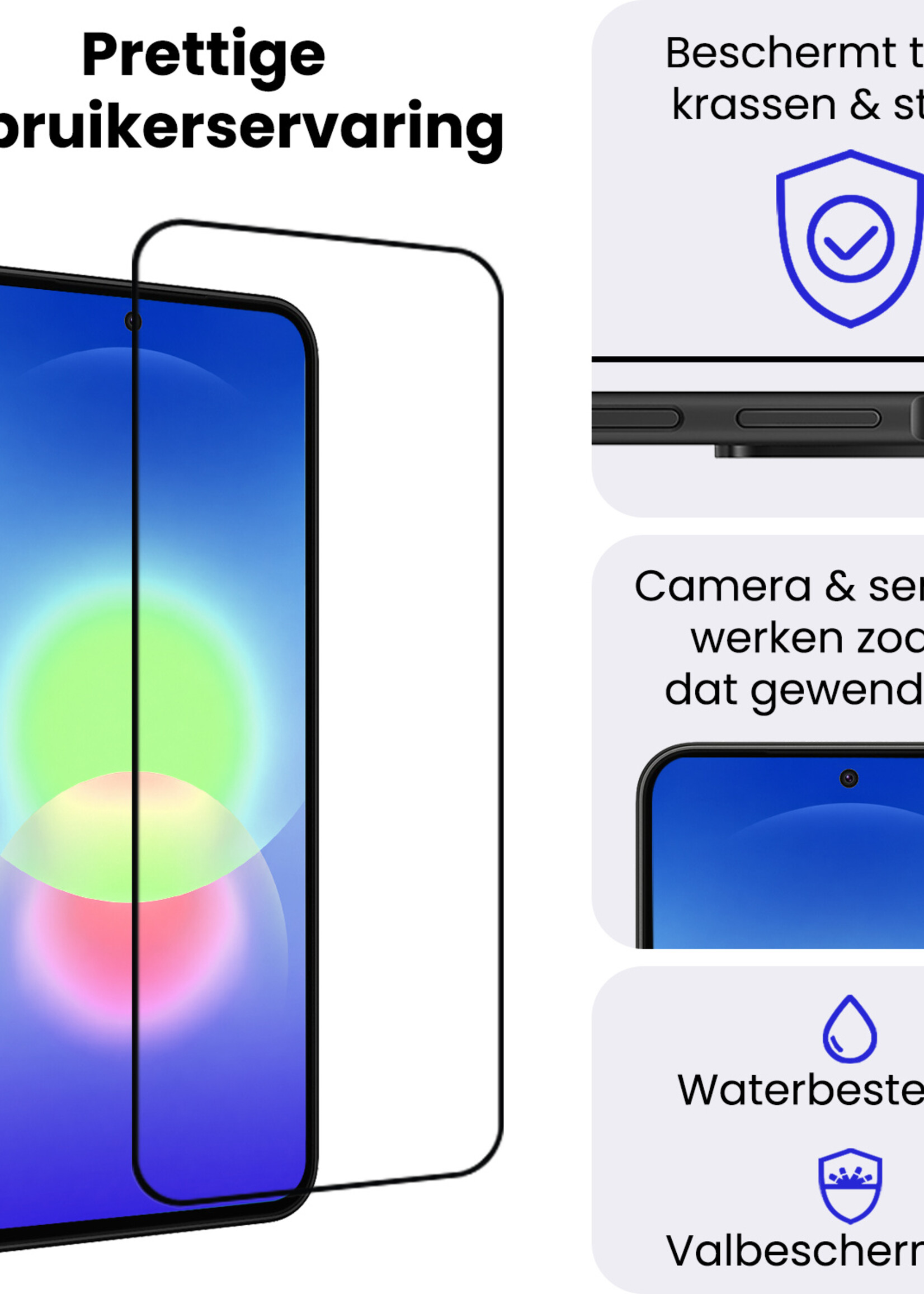 BTH BTH Samsung Galaxy A27 Screenprotector Glas Full Cover - 3 PACK