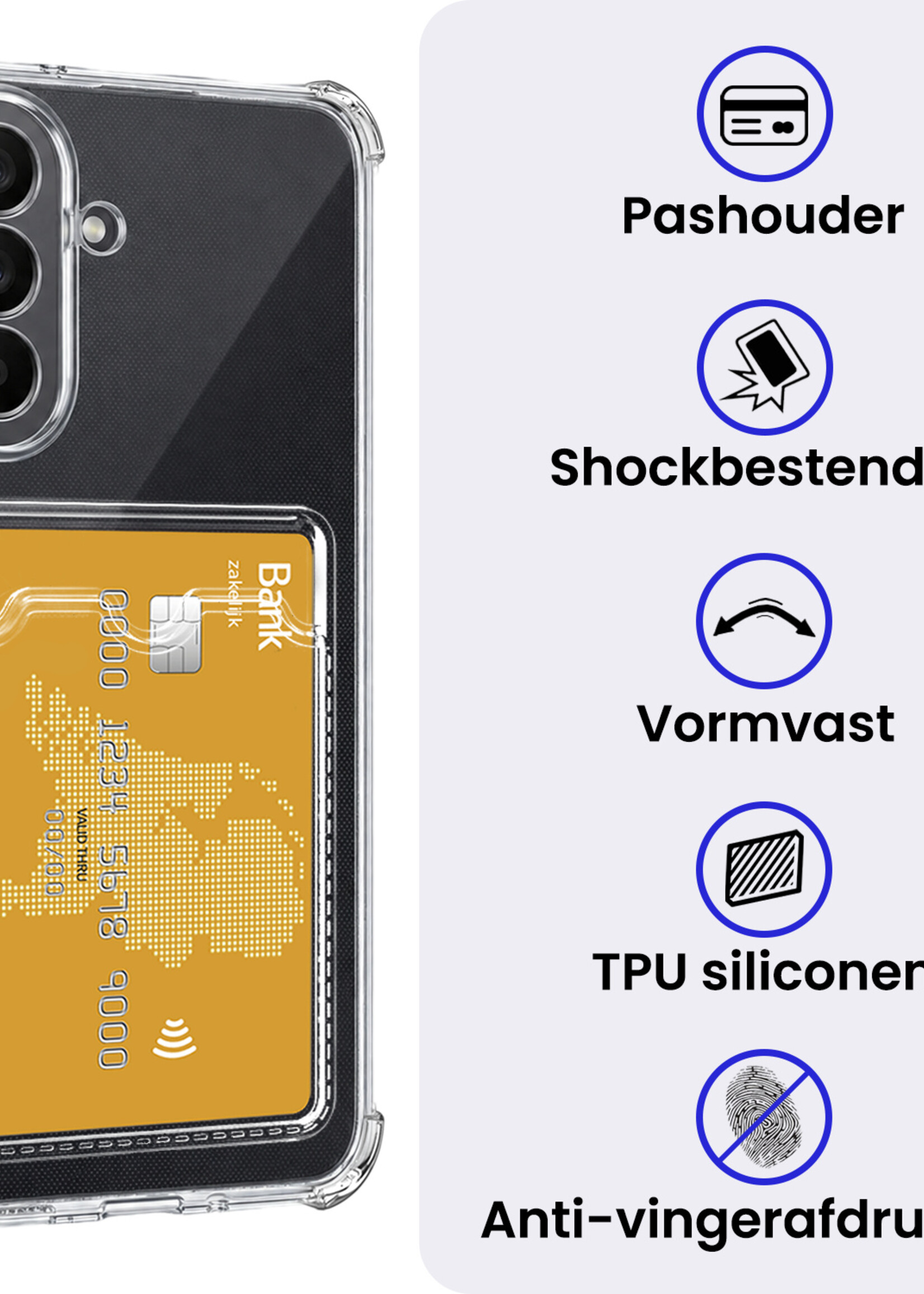 BTH BTH Samsung Galaxy A27 Hoesje Pashouder Met Screenprotector