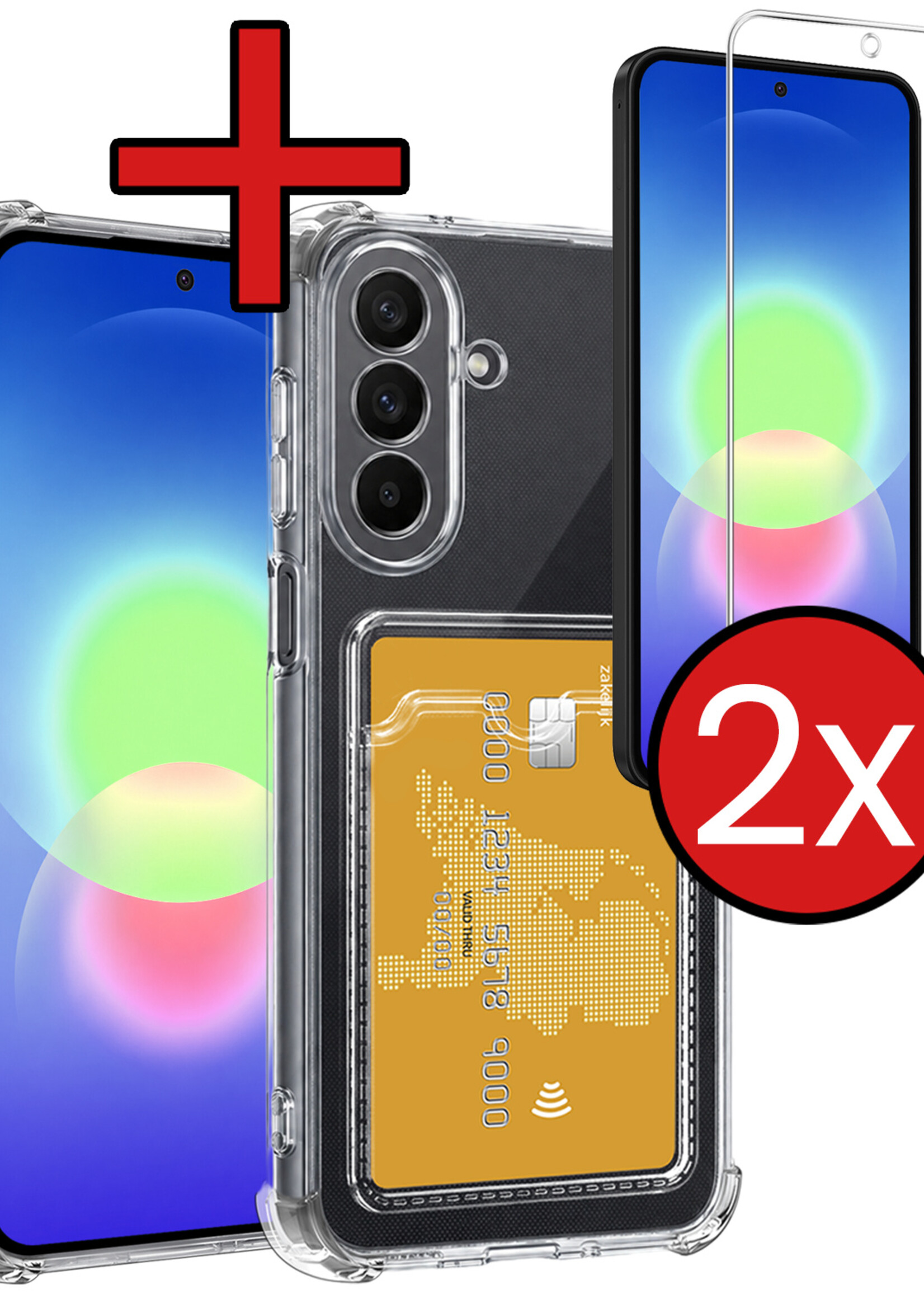 BTH BTH Samsung Galaxy A27 Hoesje Pashouder Met 2x Screenprotector