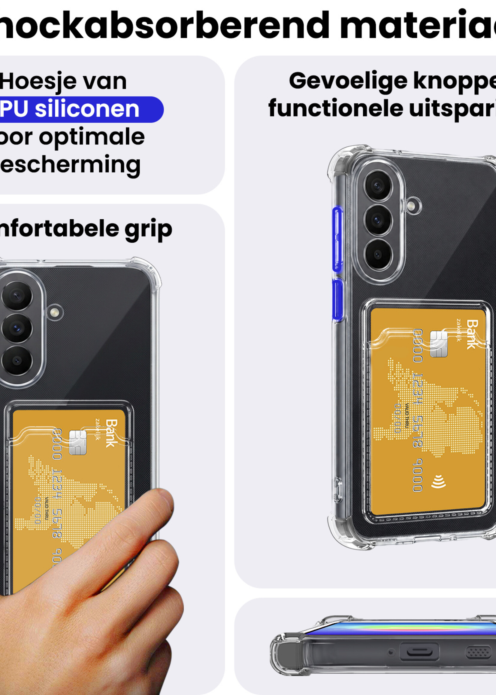 BTH BTH Samsung Galaxy A27 Hoesje Pashouder Met 2x Screenprotector