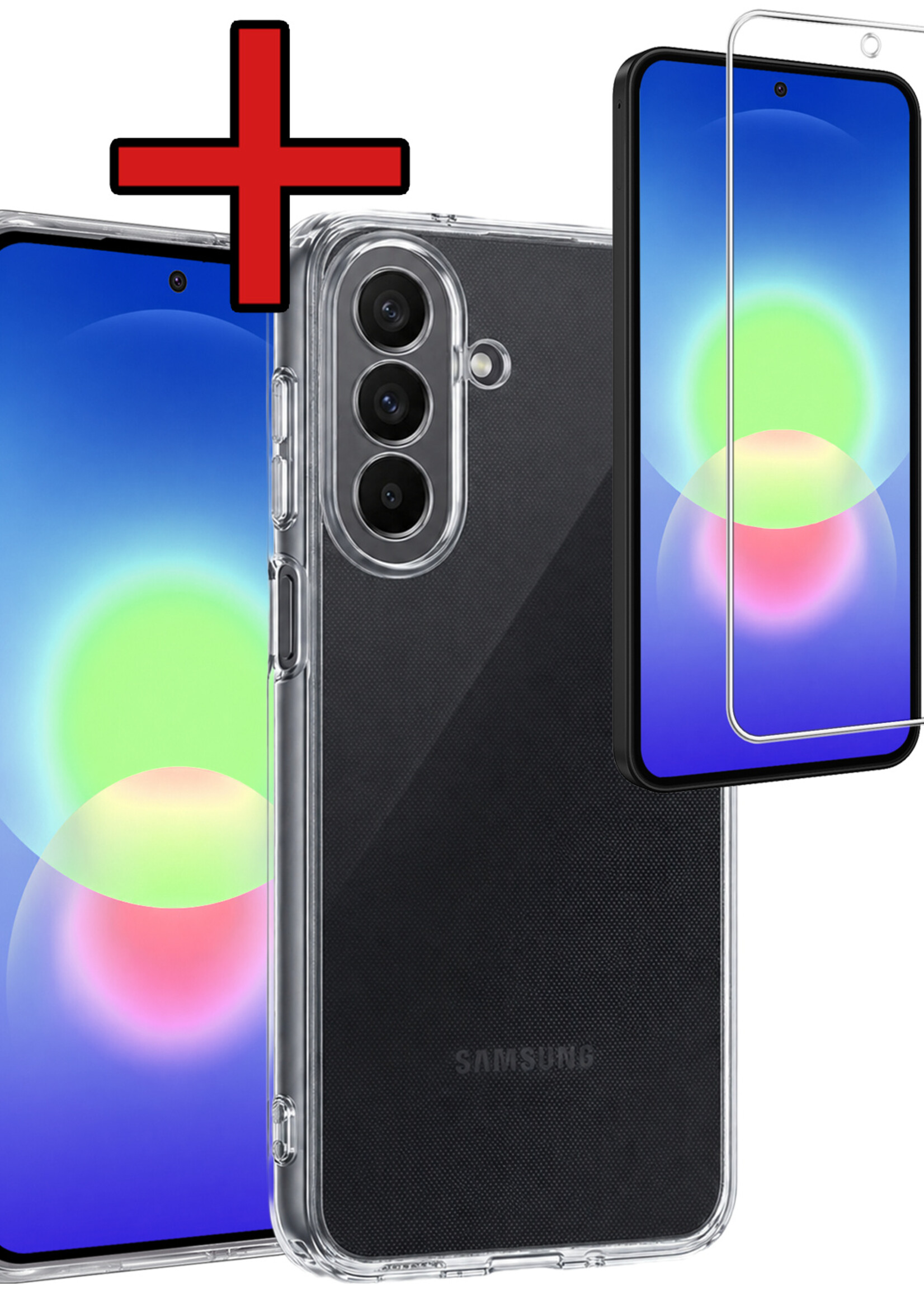 BTH BTH Samsung Galaxy A27 Hoesje Siliconen Met Screenprotector - Transparant