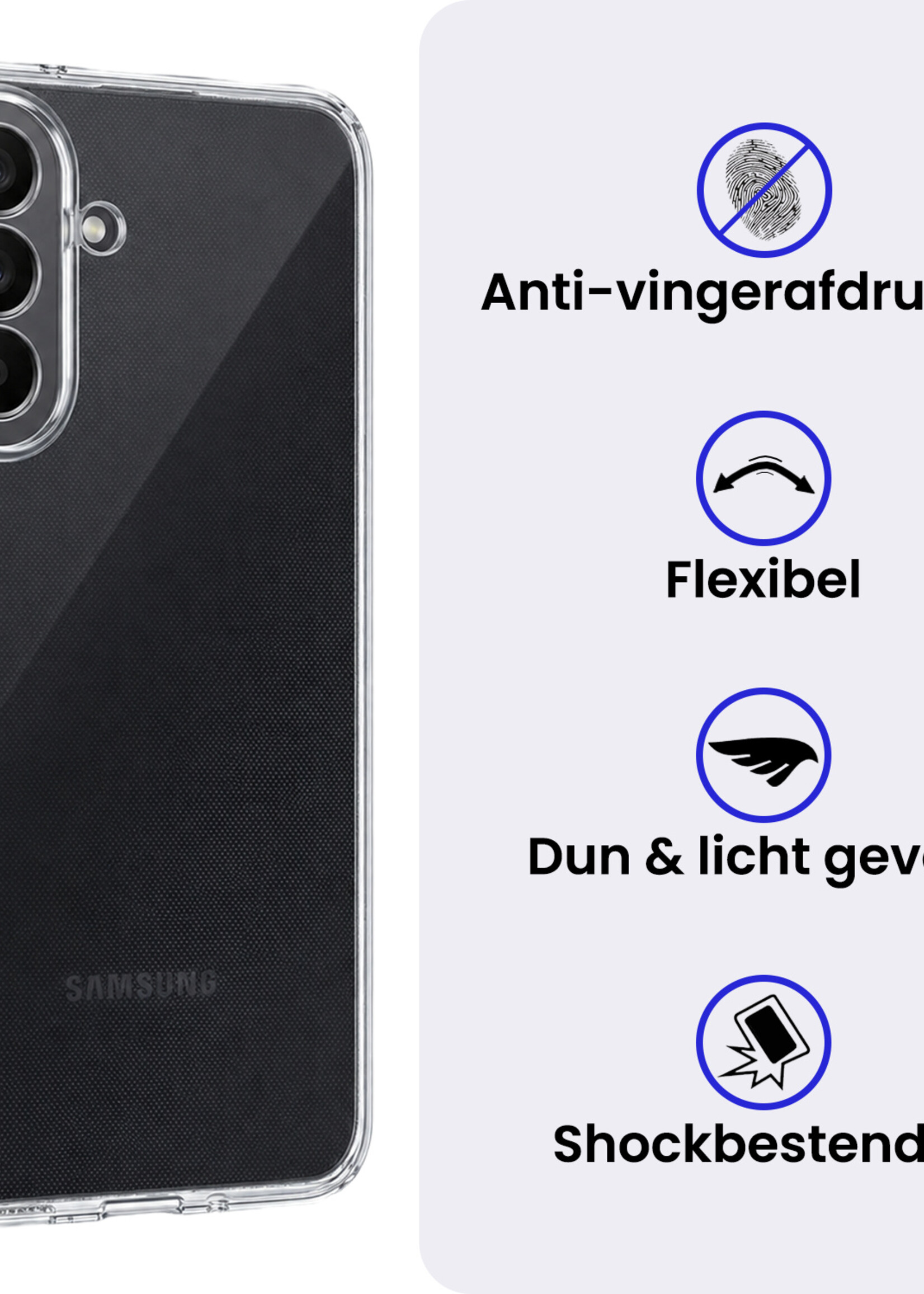 BTH BTH Samsung Galaxy A27 Hoesje Siliconen Met Screenprotector - Transparant