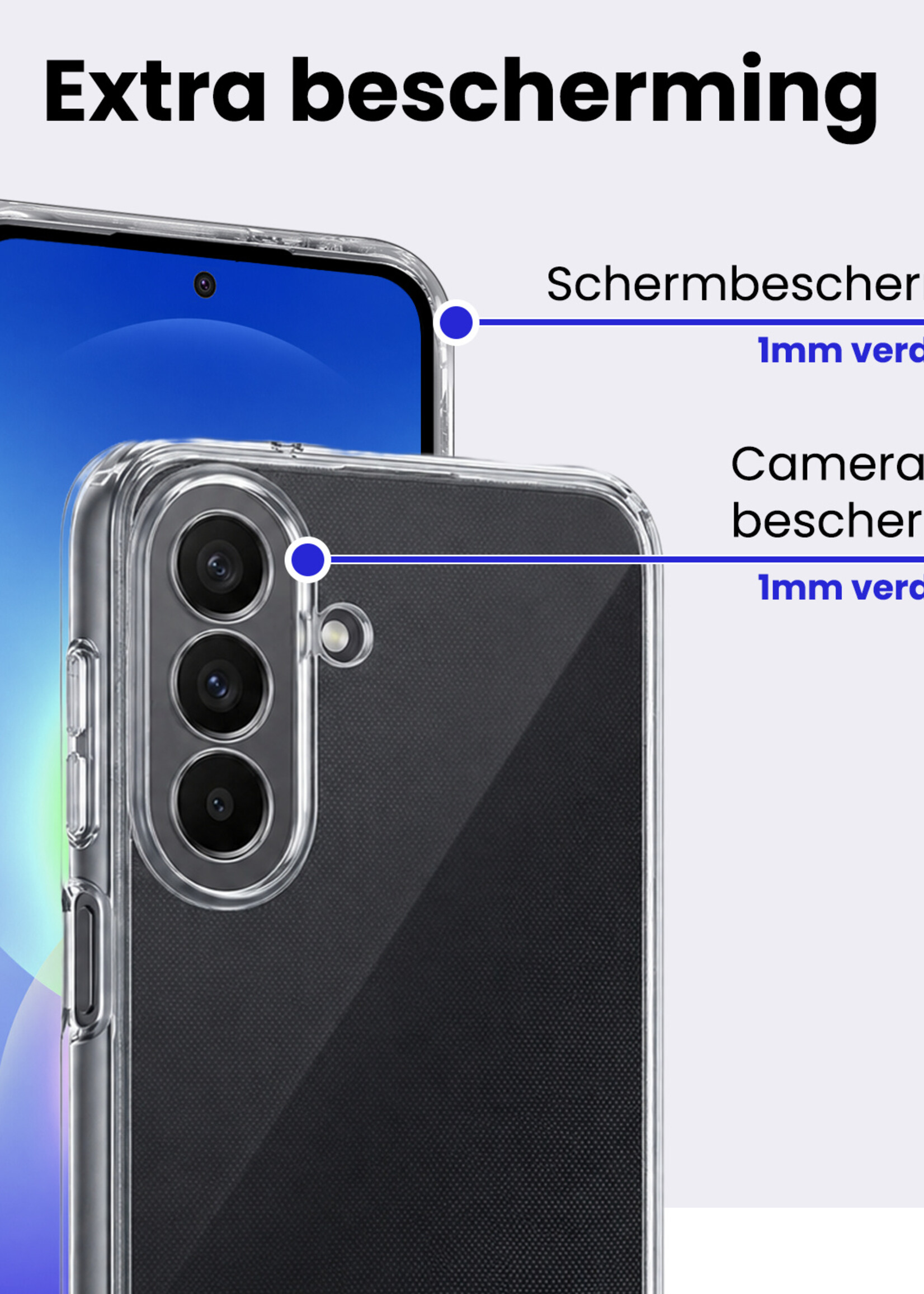 BTH BTH Samsung Galaxy A27 Hoesje Siliconen Met Screenprotector - Transparant