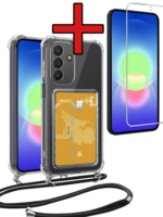 BTH BTH Samsung Galaxy A27 Hoesje Pashouder met Koord Met Screenprotector