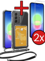 BTH BTH Samsung Galaxy A27 Hoesje Pashouder met Koord Met 2x Screenprotector