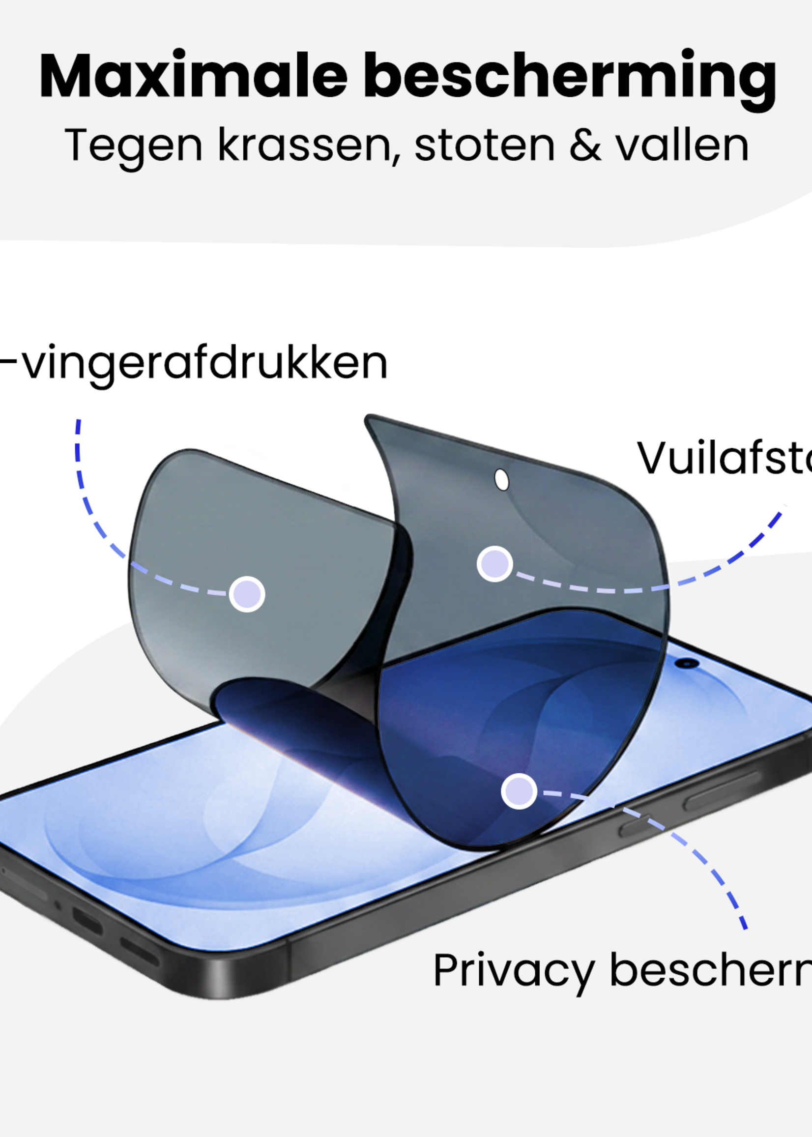 BTH BTH Samsung Galaxy S26 Plus Hybrid Privacy Screenprotector - 3 PACK