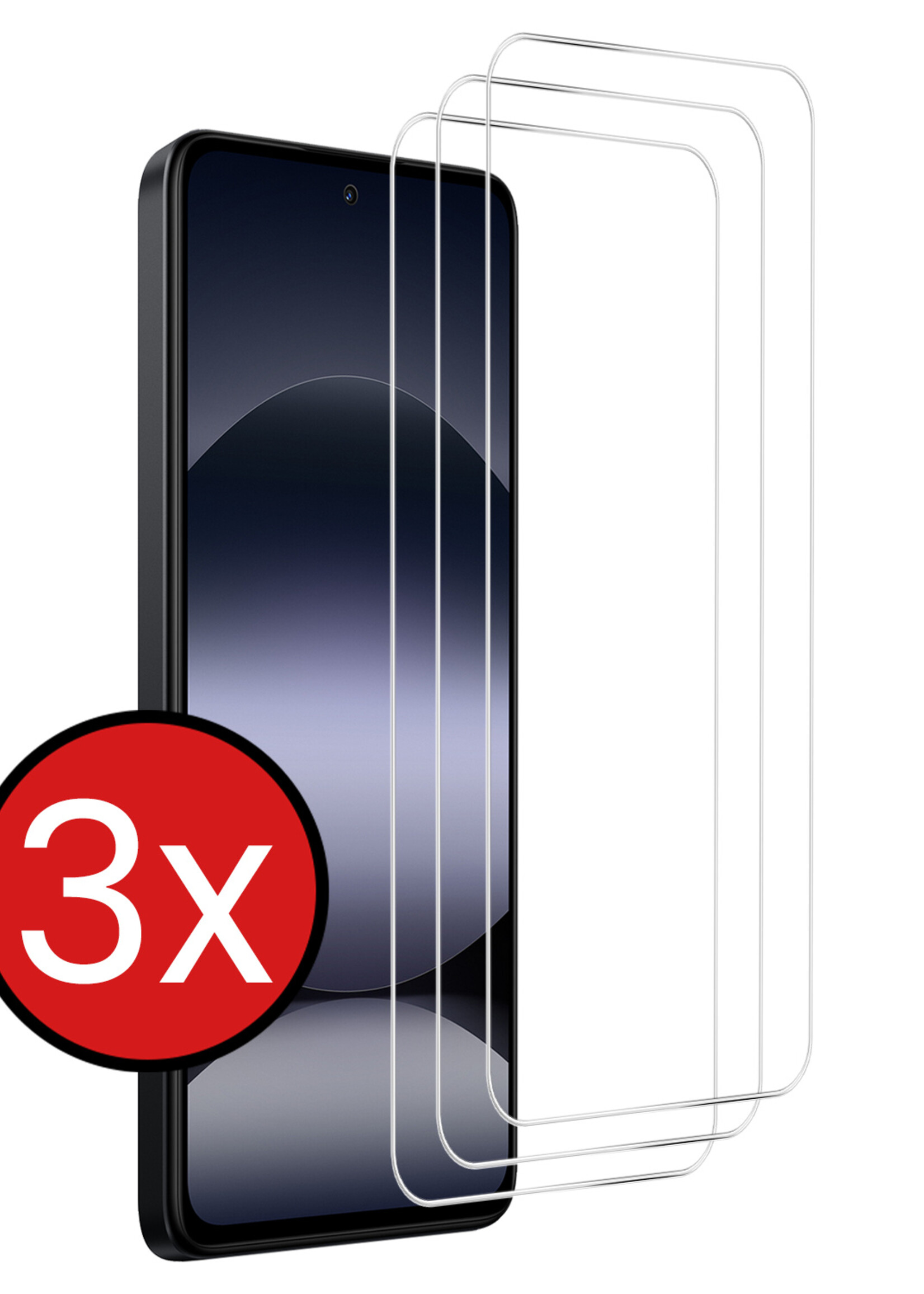 BTH BTH Xiaomi Redmi Note 14 5G Screenprotector Glas - 3 PACK