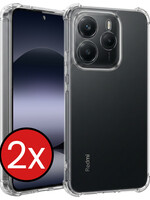 BTH BTH Xiaomi Redmi Note 14 5G Hoesje Shockproof - Transparant - 2 PACK