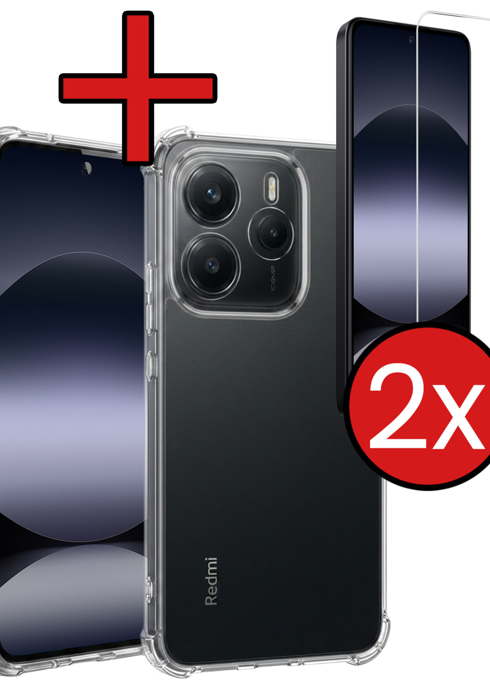 BTH BTH Xiaomi Redmi Note 14 5G Hoesje Shockproof Met 2x Screenprotector