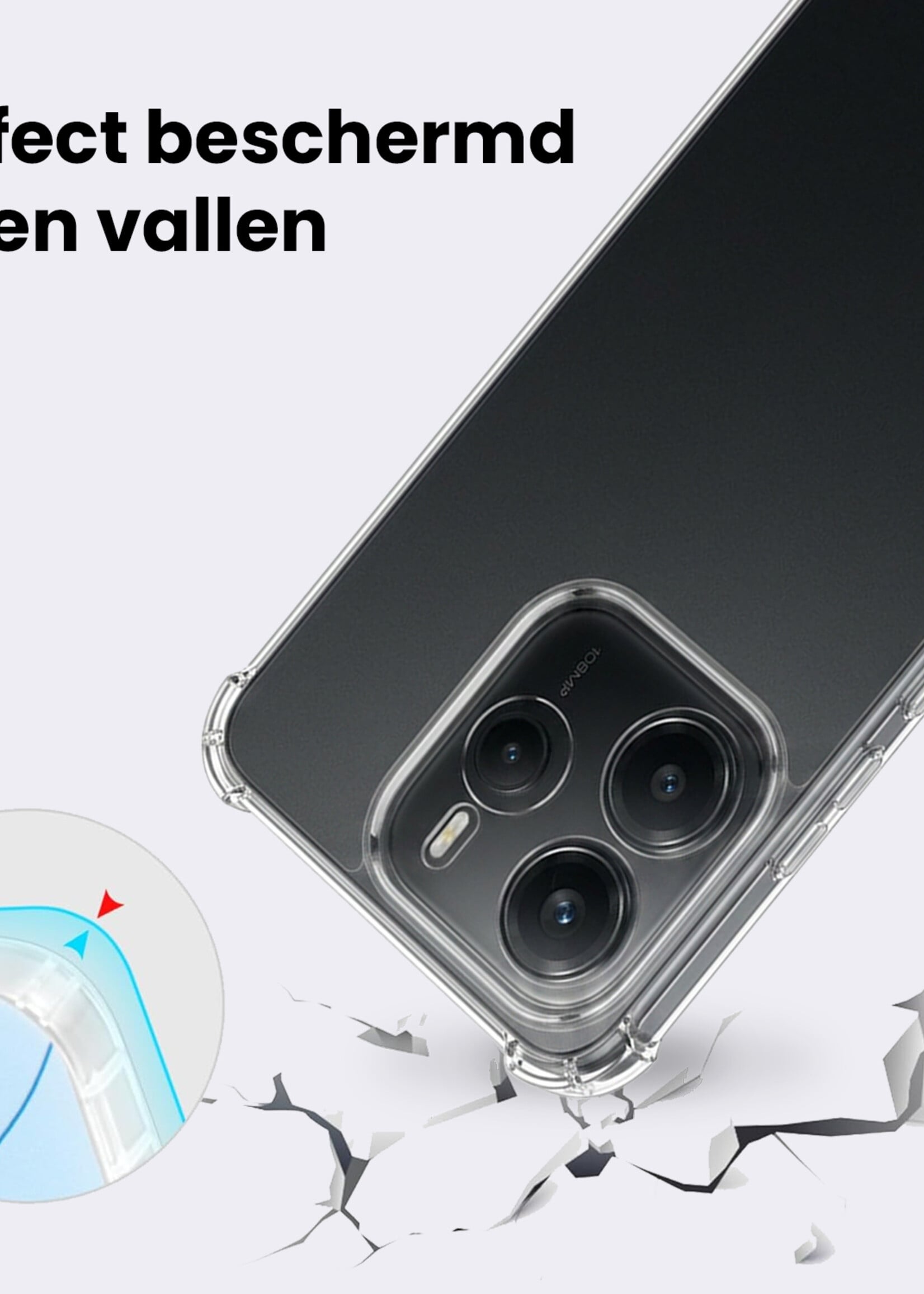 BTH BTH Xiaomi Redmi Note 14 5G Hoesje Shockproof Met 2x Screenprotector