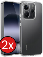 BTH BTH Xiaomi Redmi Note 14 5G Hoesje Siliconen - Transparant - 2 PACK