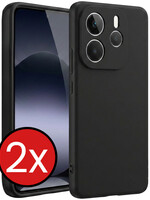 BTH BTH Xiaomi Redmi Note 14 5G Hoesje Siliconen - Zwart - 2 PACK