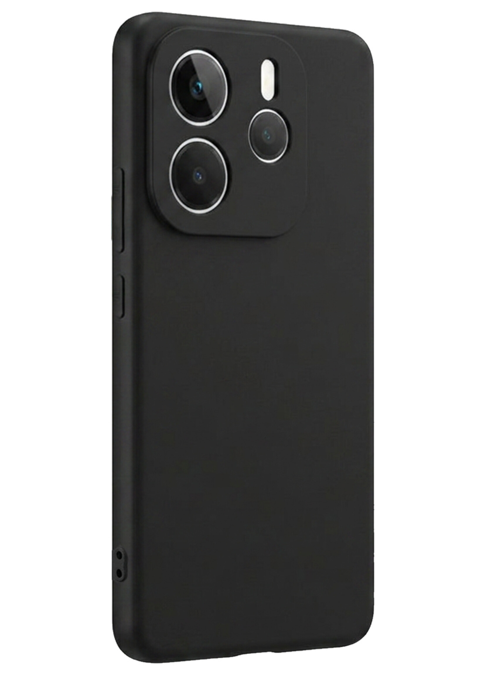 BTH BTH Xiaomi Redmi Note 14 5G Hoesje Siliconen Met 2x Screenprotector - Zwart