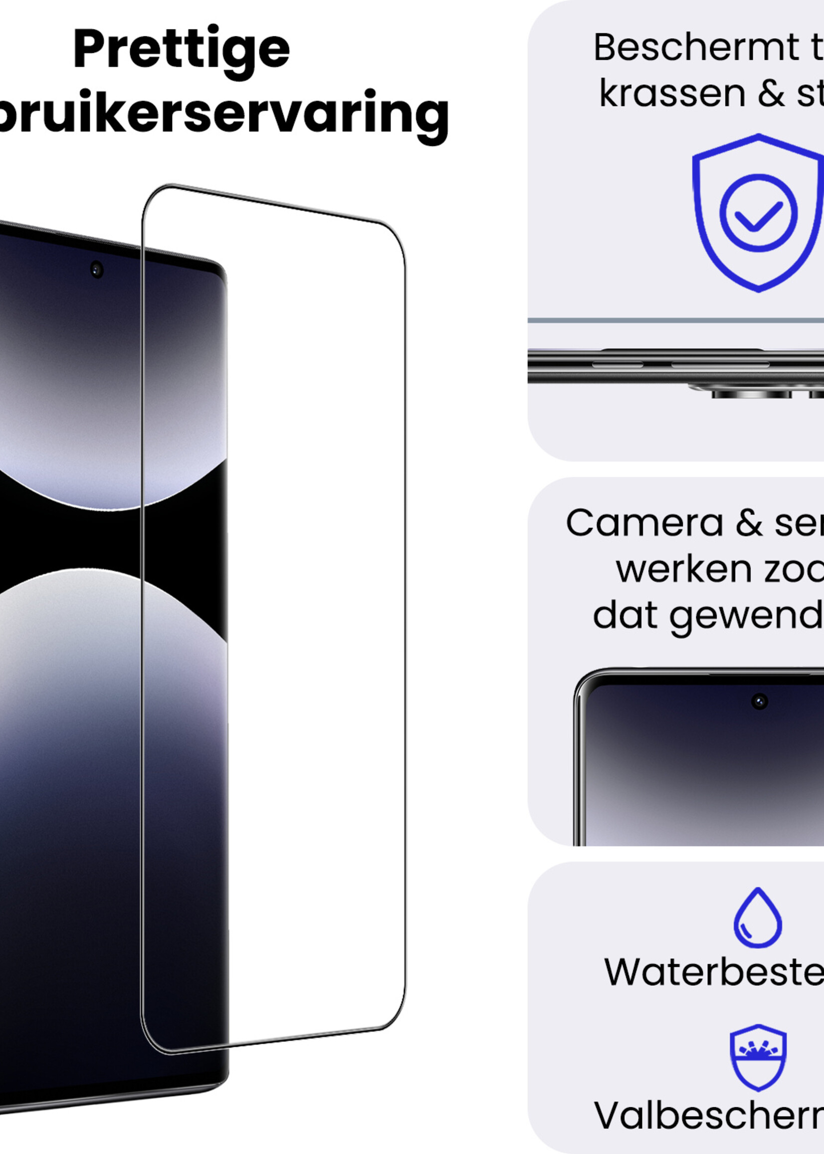 BTH BTH Xiaomi Redmi Note 14 Pro 5G Screenprotector Glas - 3 PACK