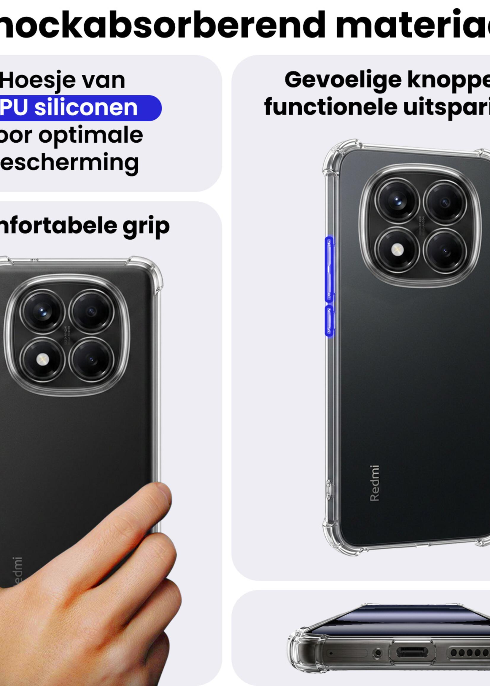 BTH BTH Xiaomi Redmi Note 14 Pro 5G Hoesje Shockproof - Transparant