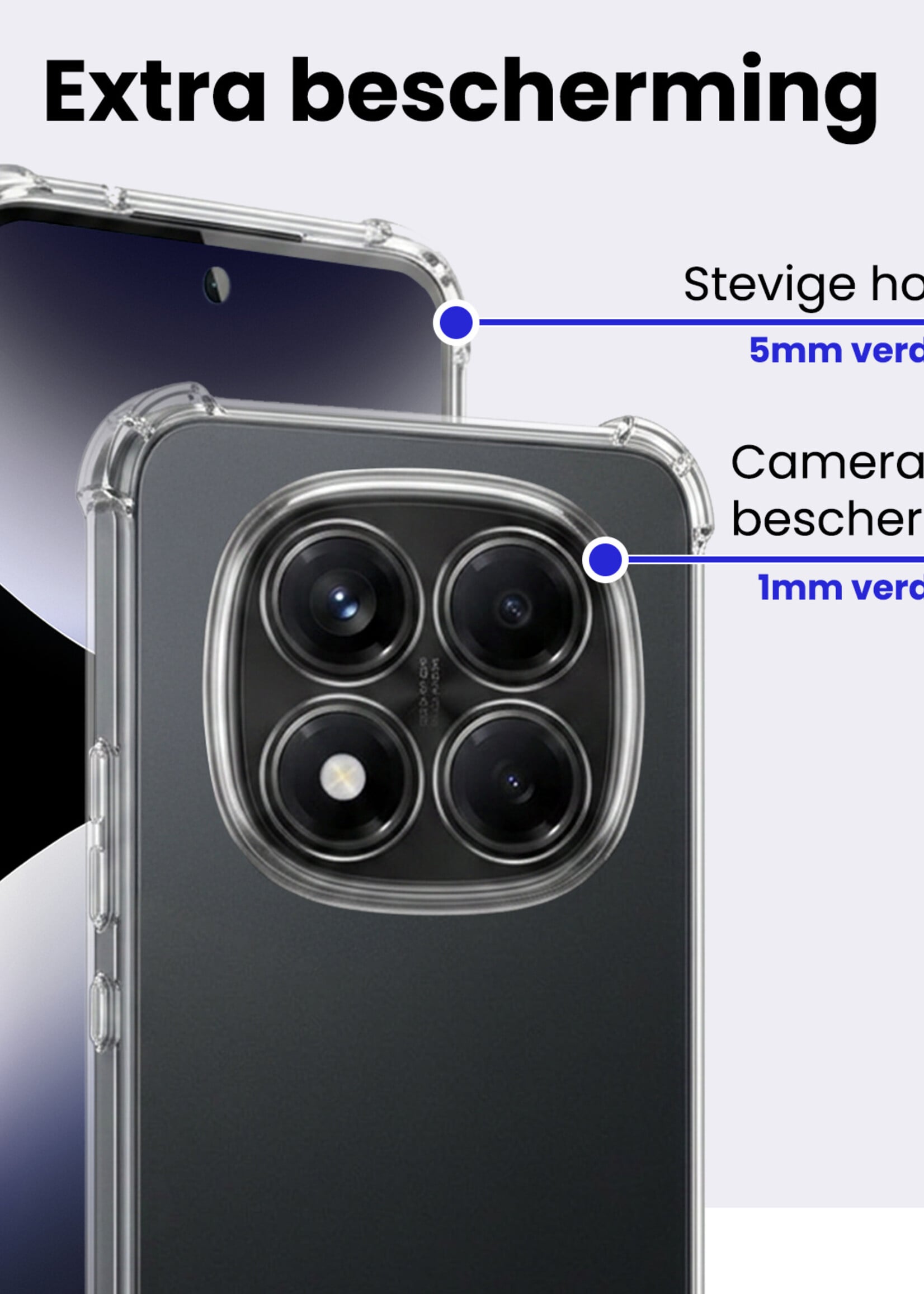 BTH BTH Xiaomi Redmi Note 14 Pro 5G Hoesje Shockproof Met Screenprotector