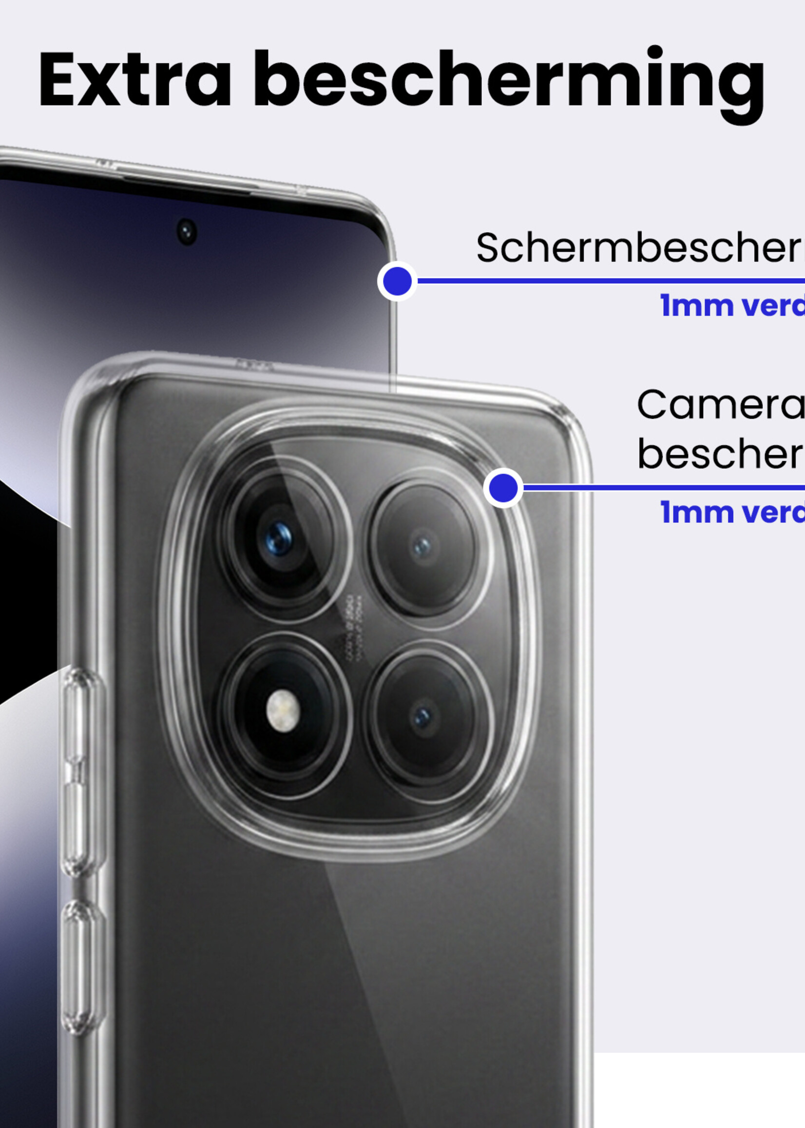 BTH BTH Xiaomi Redmi Note 14 Pro 5G Hoesje Siliconen - Transparant