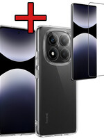 BTH BTH Xiaomi Redmi Note 14 Pro 5G Hoesje Siliconen Met Screenprotector - Transparant