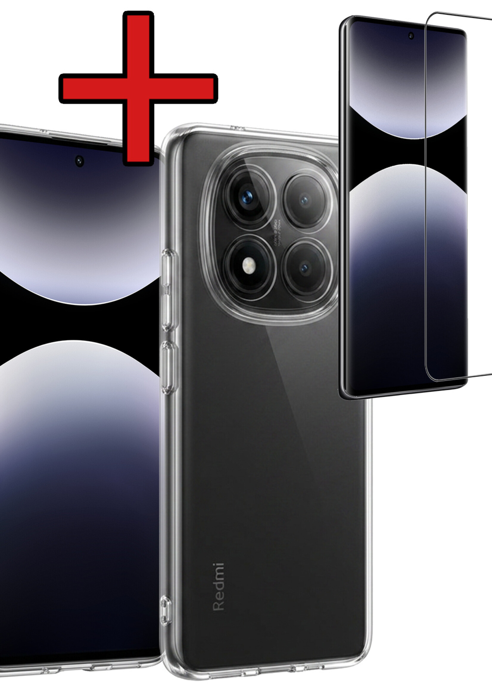 BTH BTH Xiaomi Redmi Note 14 Pro 5G Hoesje Siliconen Met Screenprotector - Transparant