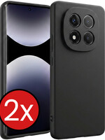 BTH BTH Xiaomi Redmi Note 14 Pro 5G Hoesje Siliconen - Zwart - 2 PACK