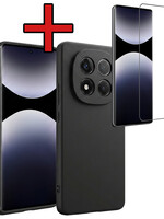 BTH BTH Xiaomi Redmi Note 14 Pro 5G Hoesje Siliconen Met Screenprotector - Zwart