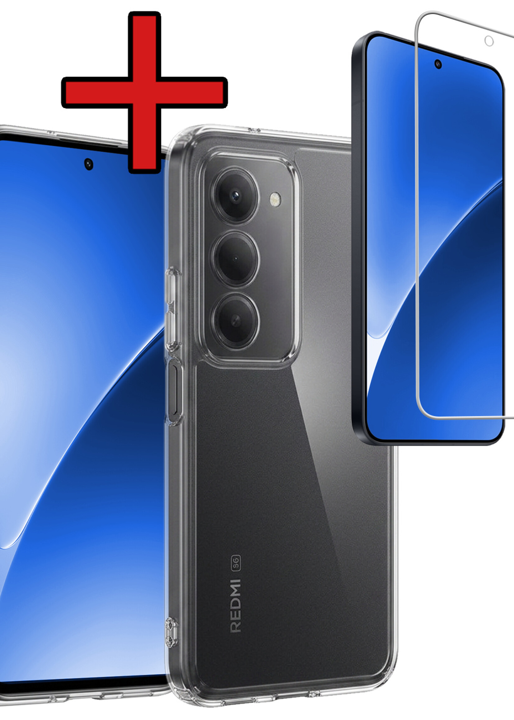 BTH BTH Xiaomi 15 Hoesje Siliconen Met Screenprotector - Transparant