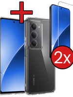 BTH BTH Xiaomi 15 Hoesje Siliconen Met 2x Screenprotector - Transparant