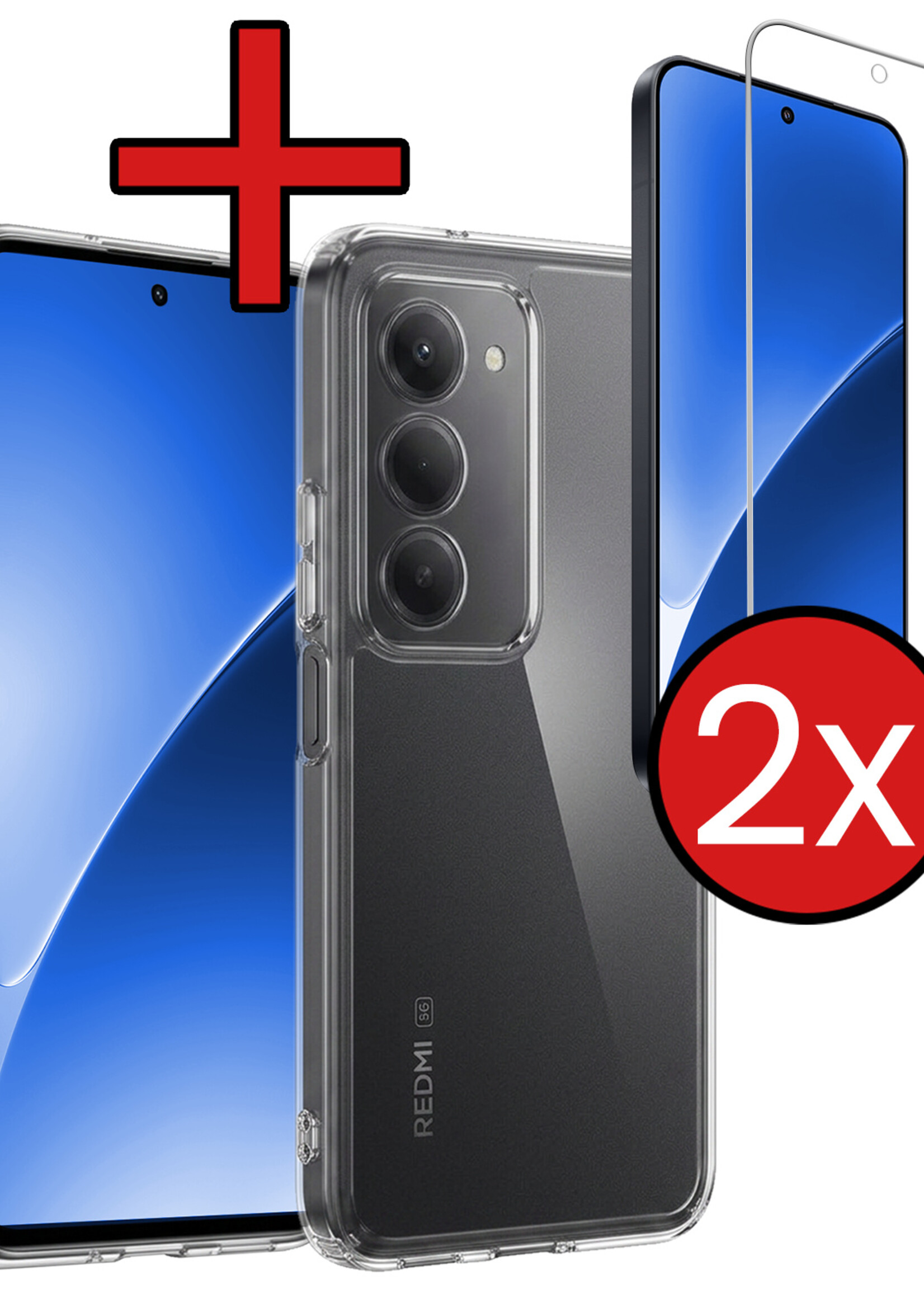 BTH BTH Xiaomi 15 Hoesje Siliconen Met 2x Screenprotector - Transparant