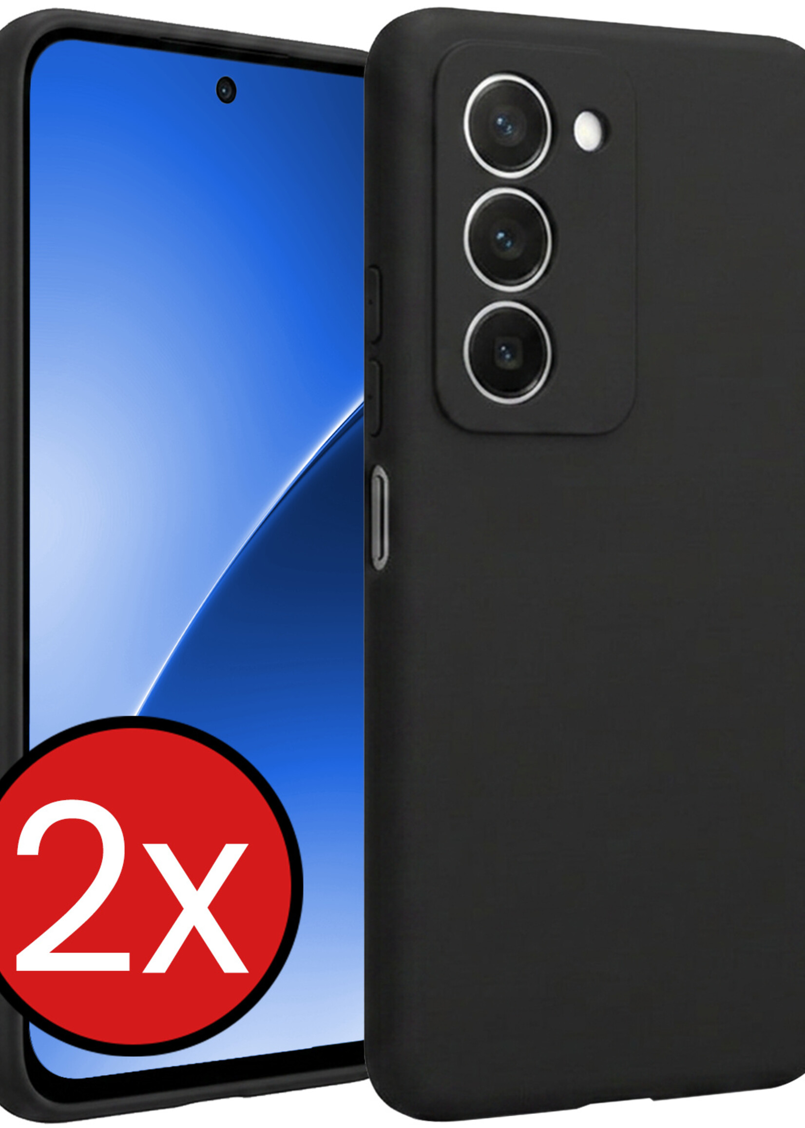 BTH BTH Xiaomi 15 Hoesje Siliconen - Zwart - 2 PACK