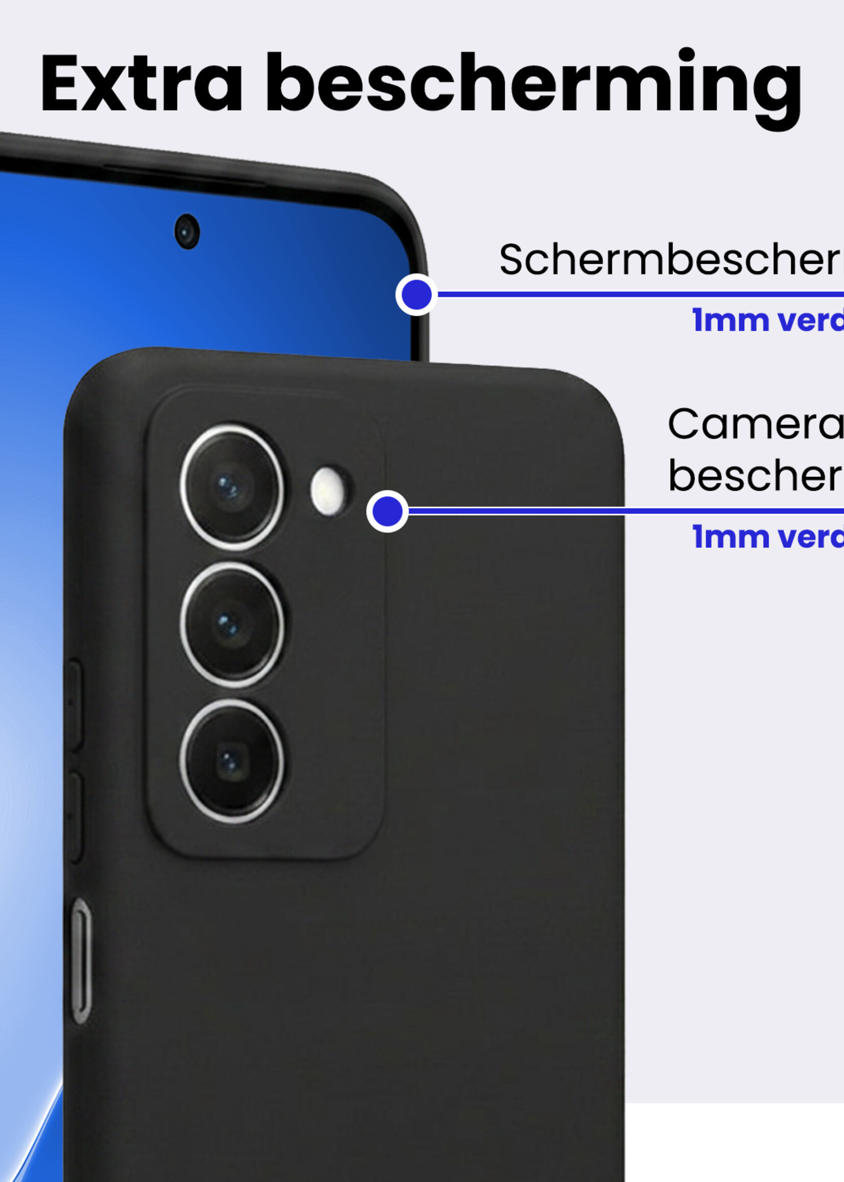 BTH BTH Xiaomi 15 Hoesje Siliconen Met 2x Screenprotector - Zwart