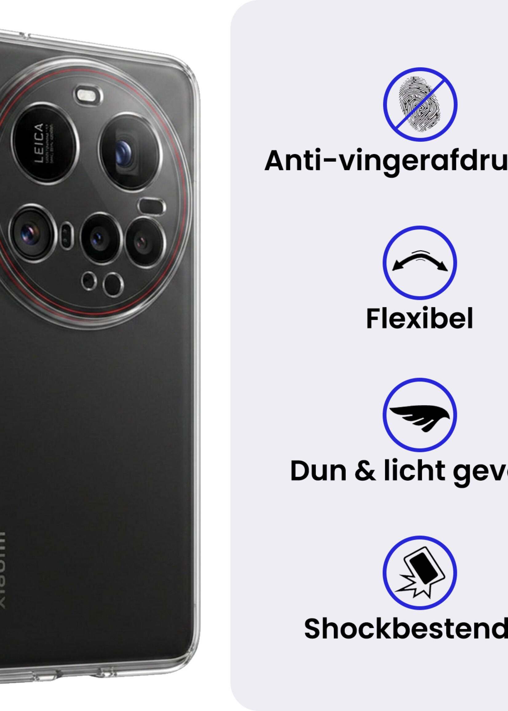 BTH BTH Xiaomi 15 Ultra Hoesje Siliconen Met Screenprotector - Transparant