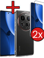 BTH BTH Xiaomi 15 Ultra Hoesje Siliconen Met 2x Screenprotector - Transparant