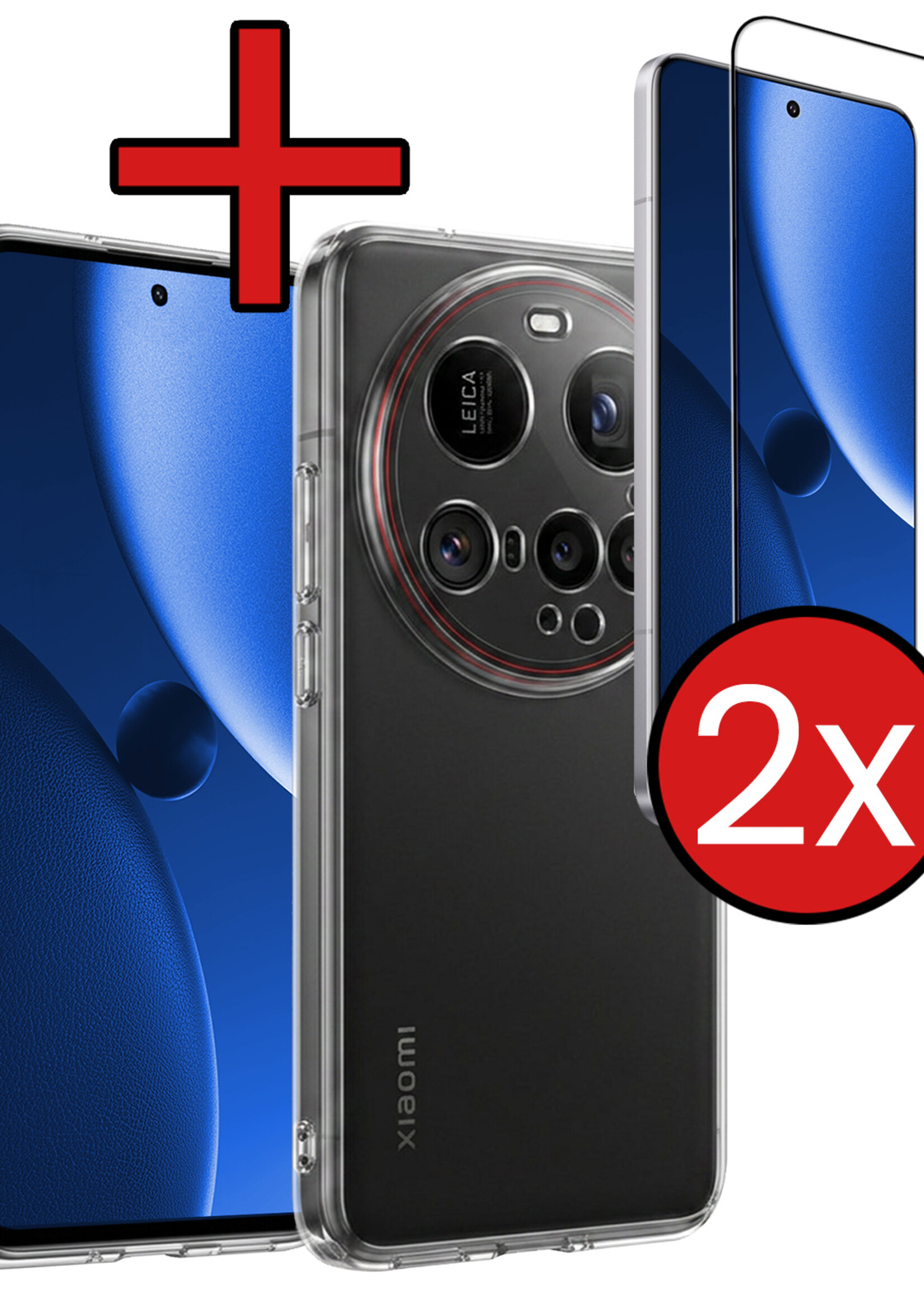 BTH BTH Xiaomi 15 Ultra Hoesje Siliconen Met 2x Screenprotector - Transparant