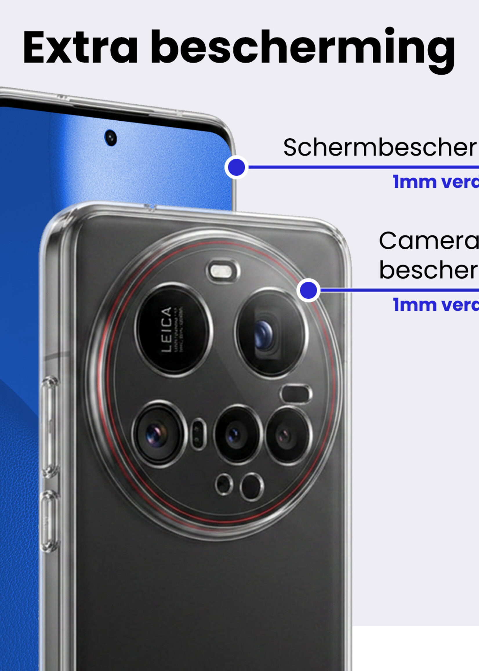 BTH BTH Xiaomi 15 Ultra Hoesje Siliconen Met 2x Screenprotector - Transparant