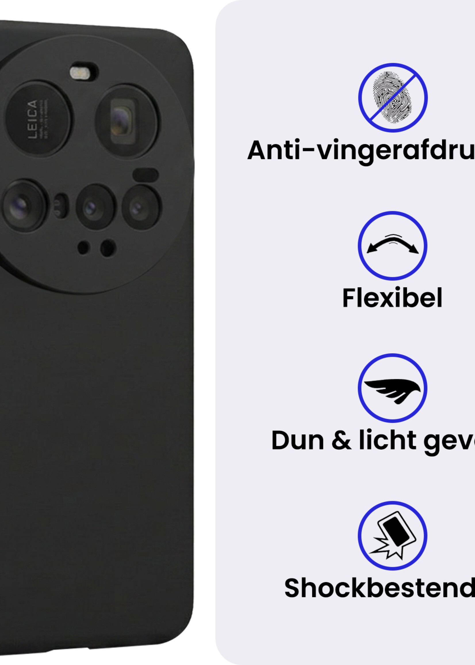 BTH BTH Xiaomi 15 Ultra Hoesje Siliconen Met Screenprotector - Zwart